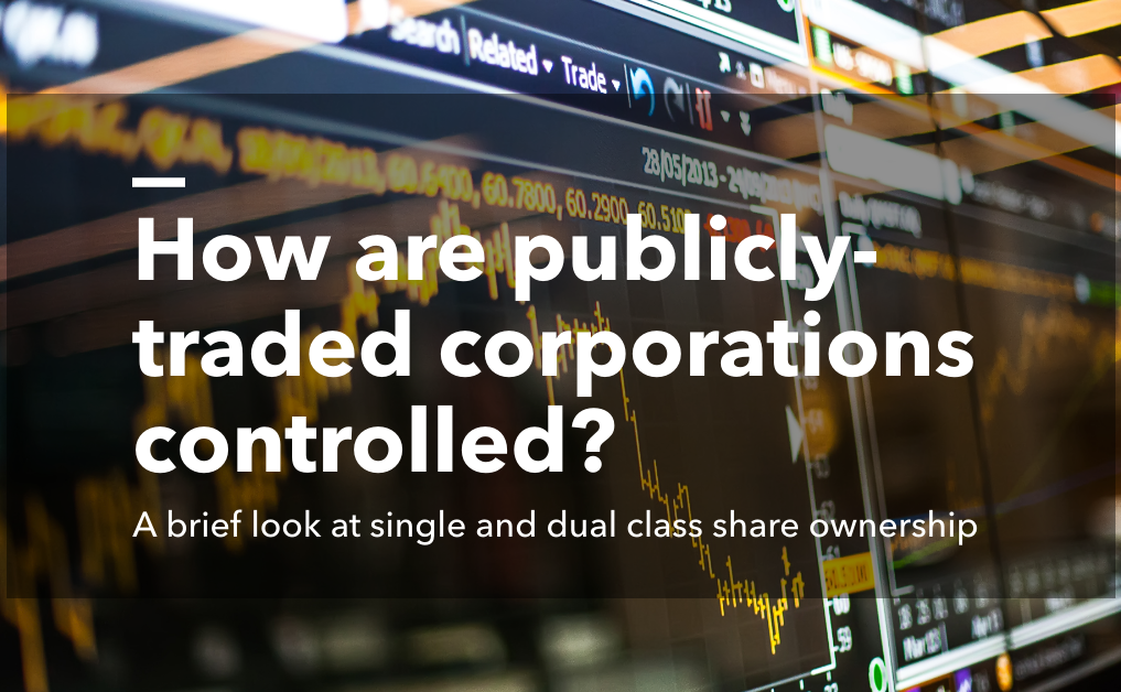 How are publicly-traded corporations controlled?