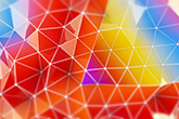 An abstract image of multi-coloured triangles
