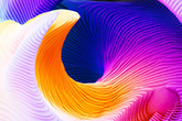 Abstract image of spiral with orange, pink and purple.