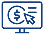 Illustration of mouse pointer to dollar sign on computer screen
