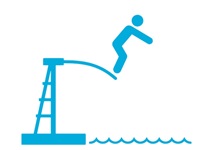 Illustration of a human jumping off a diving board