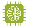 Brain illustration inside computer chip